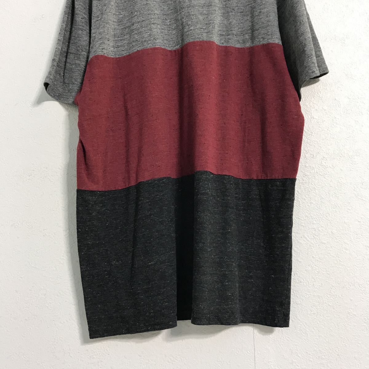 Hurley 半袖 無地 Tシャツ L ライトグレー レッド ダークグレー ハーレー 切り替え 古着卸 アメリカ仕入 a507-6353_画像6