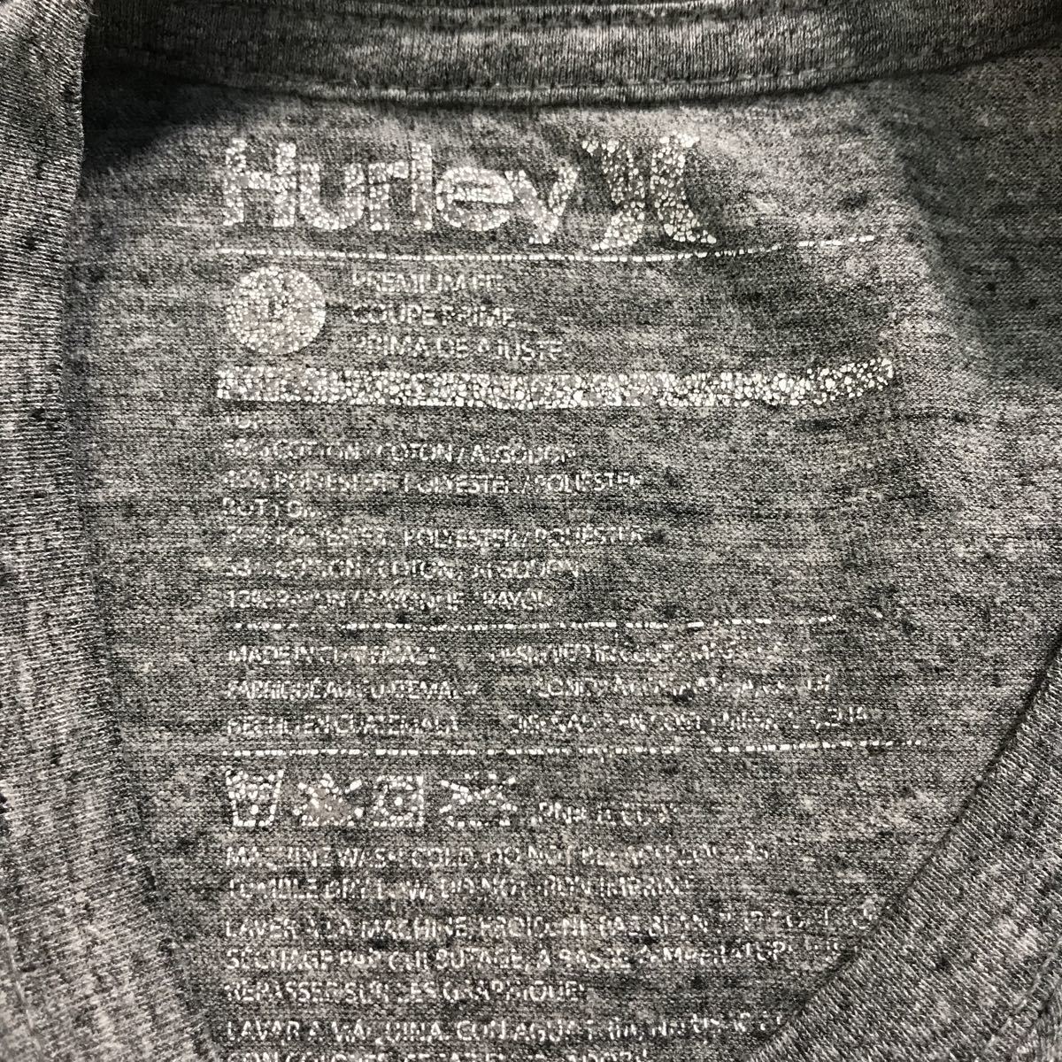 Hurley 半袖 無地 Tシャツ L ライトグレー レッド ダークグレー ハーレー 切り替え 古着卸 アメリカ仕入 a507-6353_画像7
