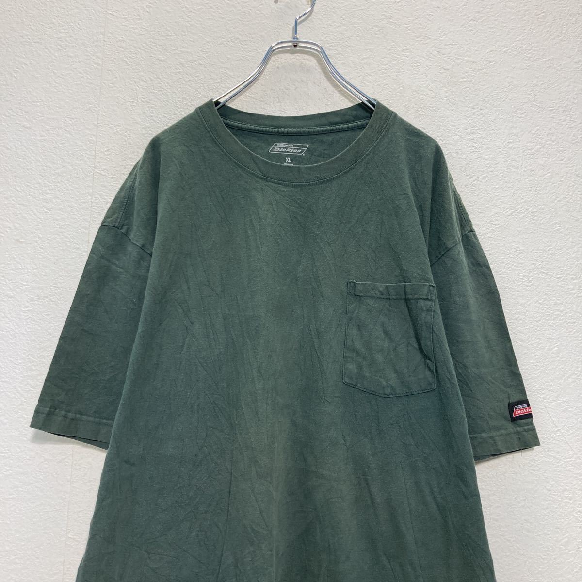 Dickies 半袖 ロゴ Tシャツ XL グリーン ディッキーズ 胸ポケット ビッグサイズ ワーク ストリート 古着卸 アメリカ仕入 a507-6474_画像2