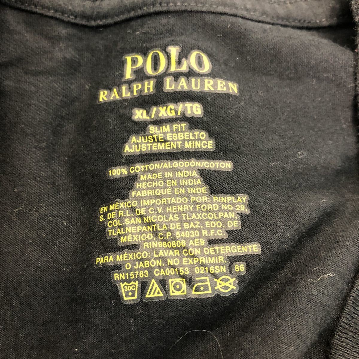 POLO RALPH LAURAEN 半袖 Tシャツ XL ブラック ポロ Vネック ワンポイント ロ古着卸 アメリカ仕入 a507-6636_画像7