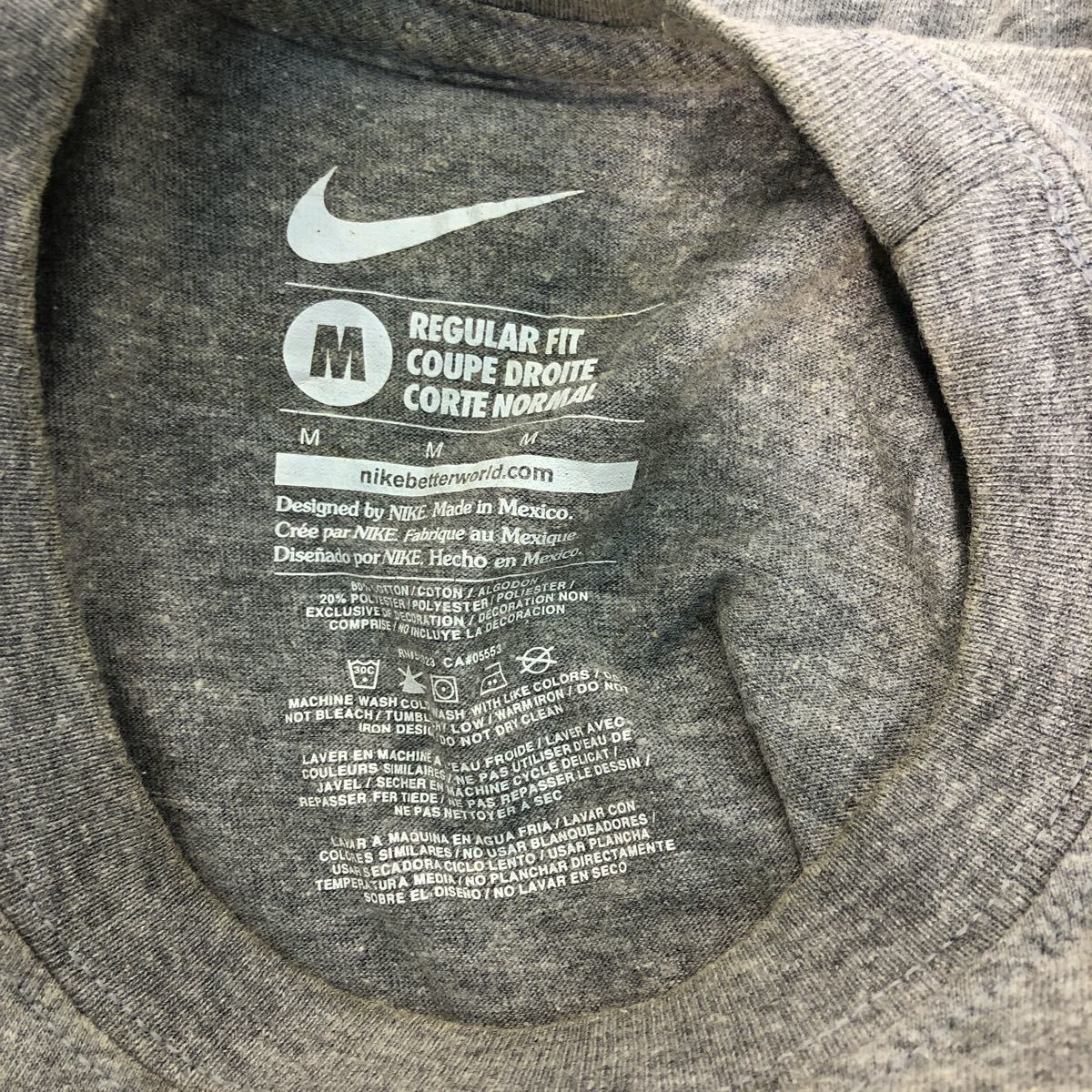 NIKE 半袖 プリントTシャツ M ライトグレー ブルー ブラック ナイキ 文字 古着卸 アメリカ仕入 a507-6715_画像9