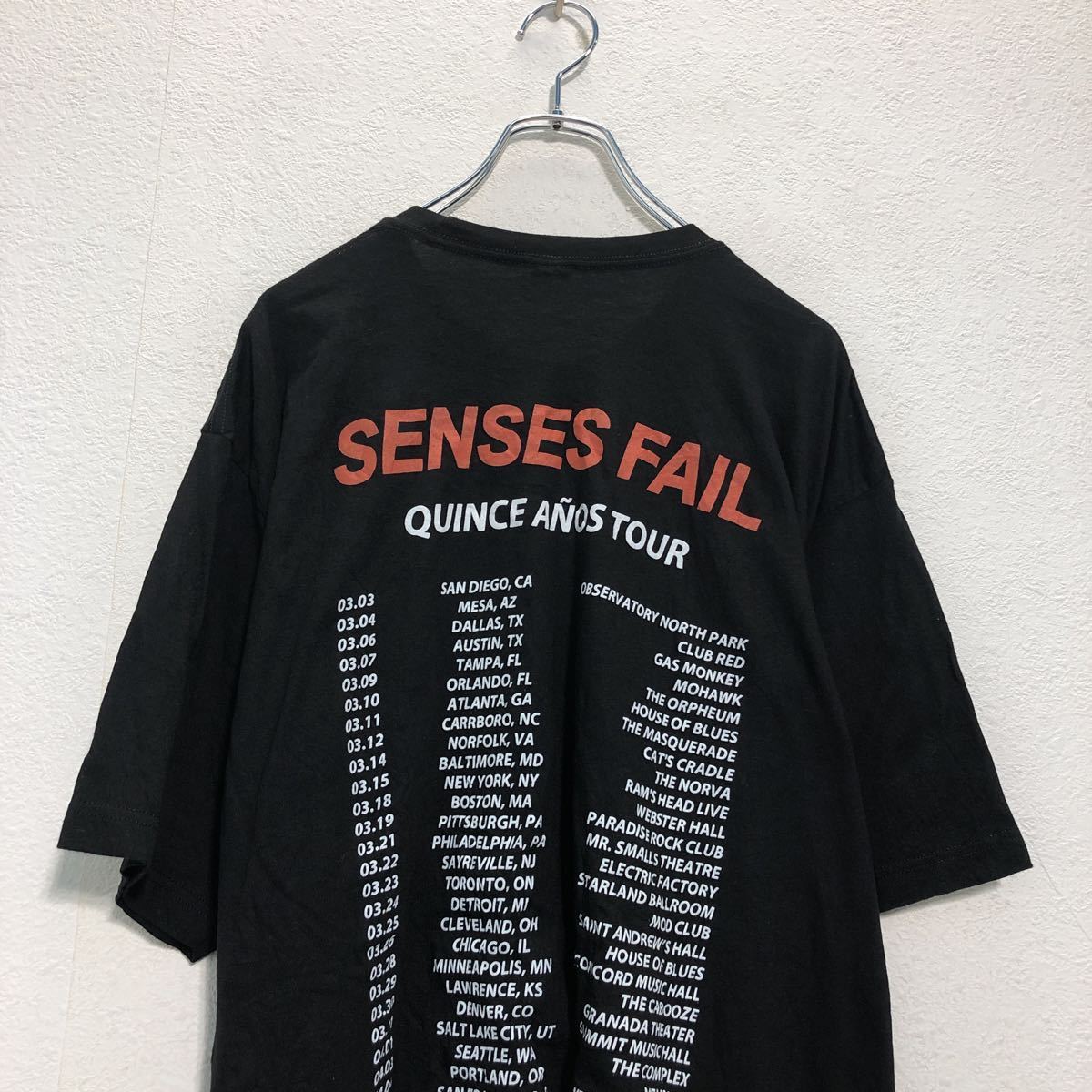 senses fail 半袖 プリント Tシャツ XXL ブラック ホワイト センシズ・フェイル バンドライブ ビッグサイズ 古着卸 アメリカ仕入 a507-6694_画像5