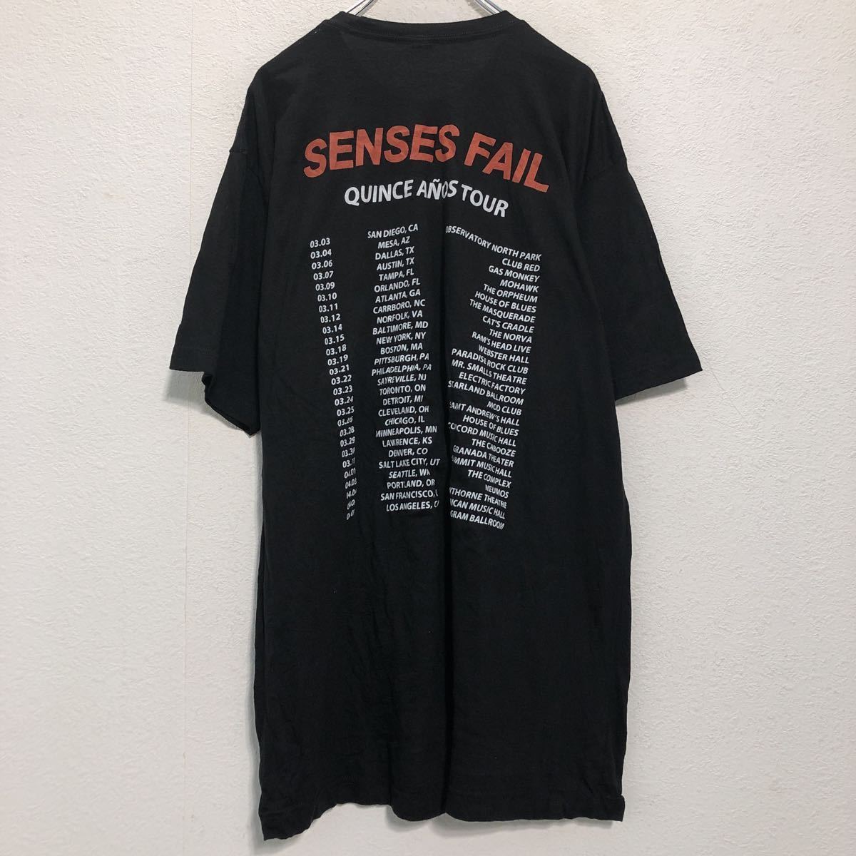 senses fail 半袖 プリント Tシャツ XXL ブラック ホワイト センシズ・フェイル バンドライブ ビッグサイズ 古着卸 アメリカ仕入 a507-6694_画像4