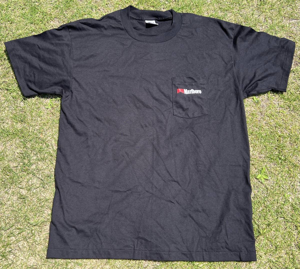 ビンテージ Marlboro マールボロ　胸ポケットTシャツ◆XLサイズ◆デッドストック◆anvilボディ◆アンヴィル◆黒◆未使用品◆USA購入