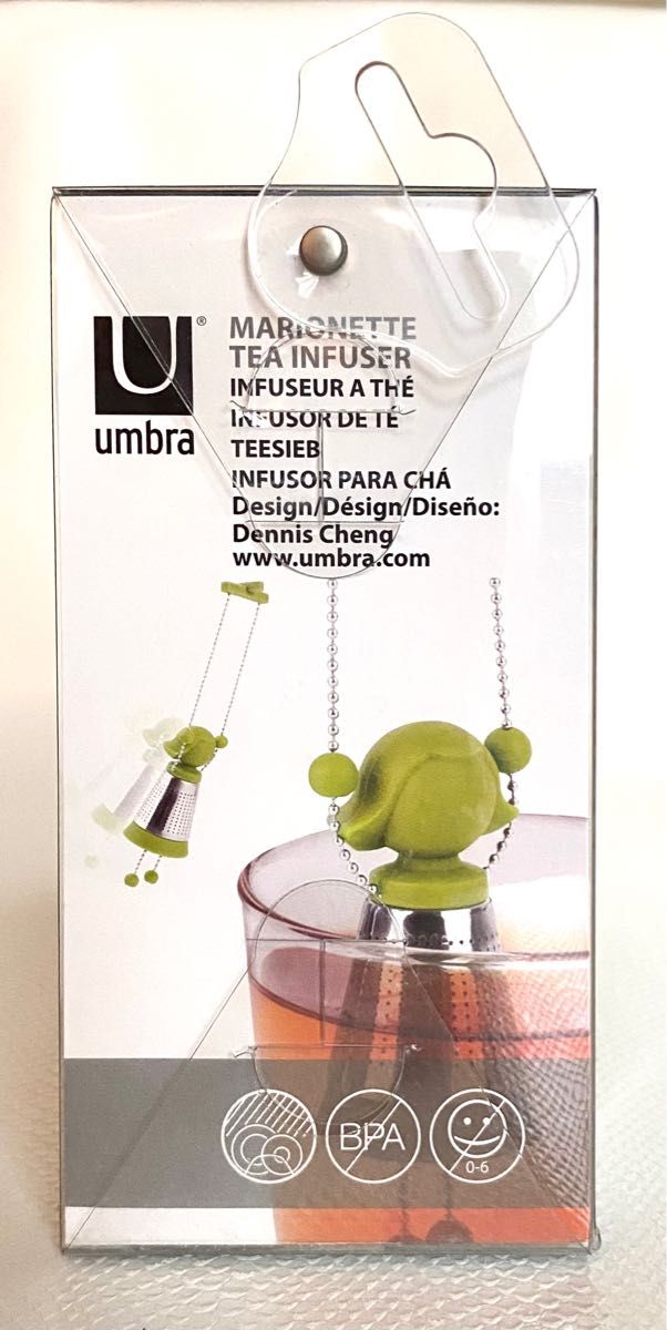 茶漉しumbra MARIONETTE TEA INFUSER マリオネット ティーインフューザー 新品 アボカド グリーン 黄緑