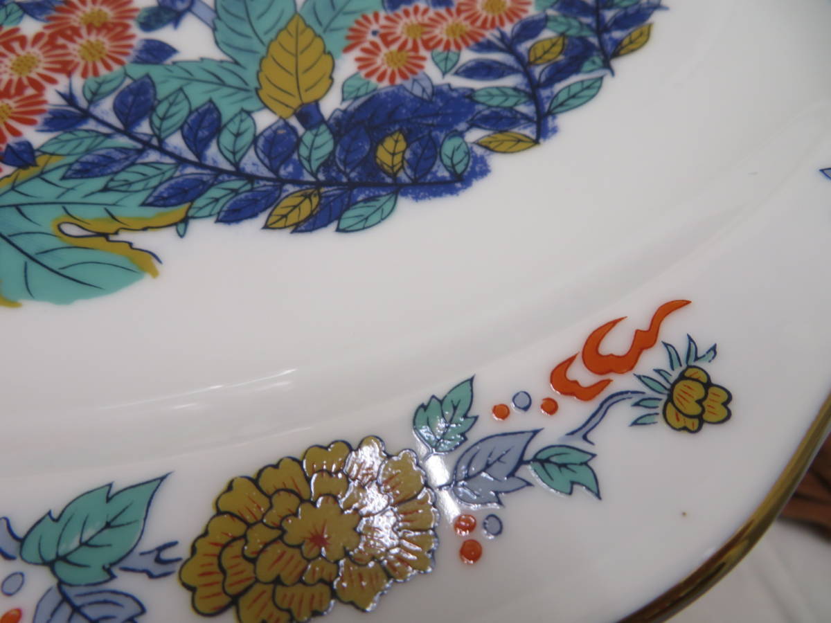 F-434☆古伊万里写☆伊万里焼☆大皿☆直径約40cm☆飾り皿☆インテリア