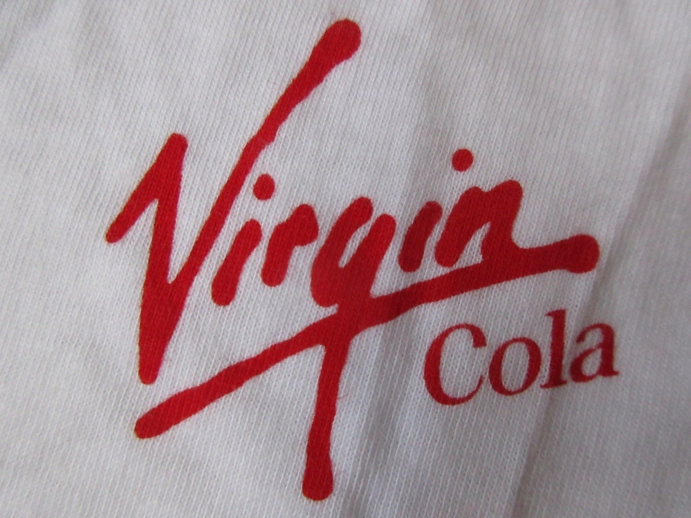 90's 非売品 日本製 Virgin Cola ラブ＆ヴァージン フォト Tシャツ M～L位 白 コーラ 缶 カタカナ プロレス 技 Group Records ART芸術 写真_画像8