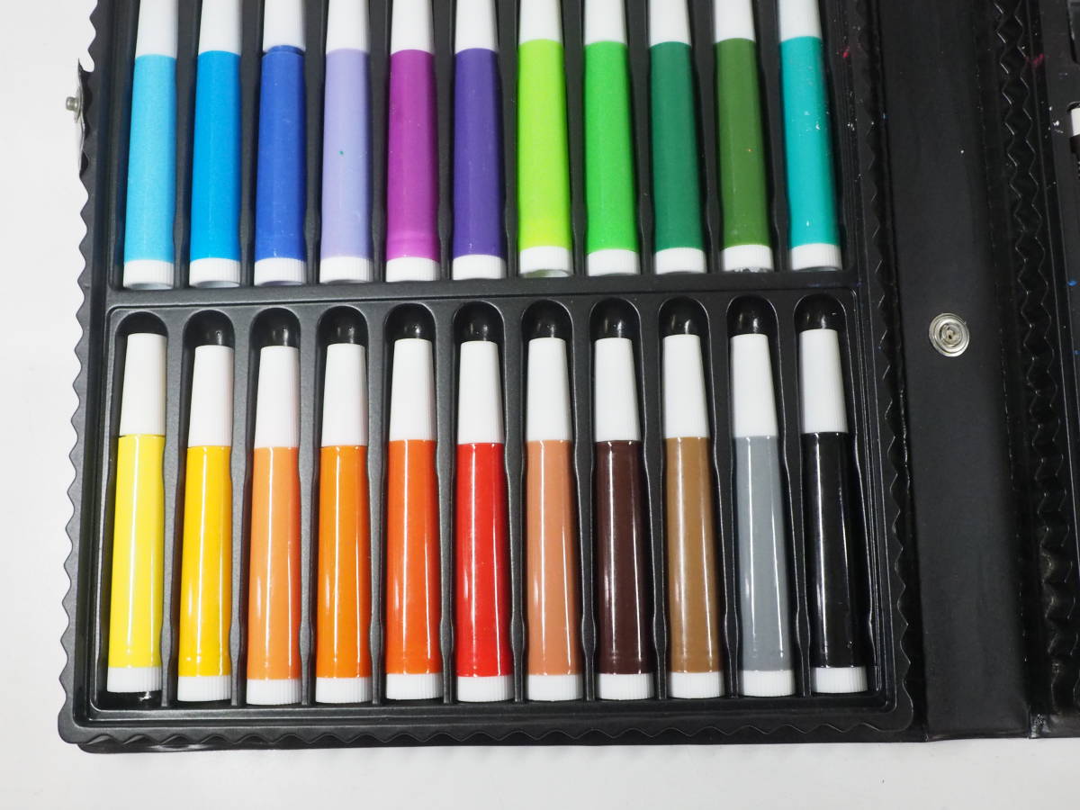 80年代昭和ビンテージ 台湾製 ART STUDIO COLOR 画材セット 24色カラーペン・24色鉛筆・24色クレヨン ・24色オイルパステル 他 YTK507_画像5