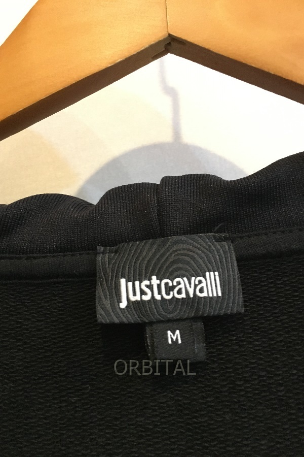 二子玉) Just Cavalli ジャストカヴァリ 未使用 20AW ロゴパーカー フーディ― ブラック メンズ M_画像8