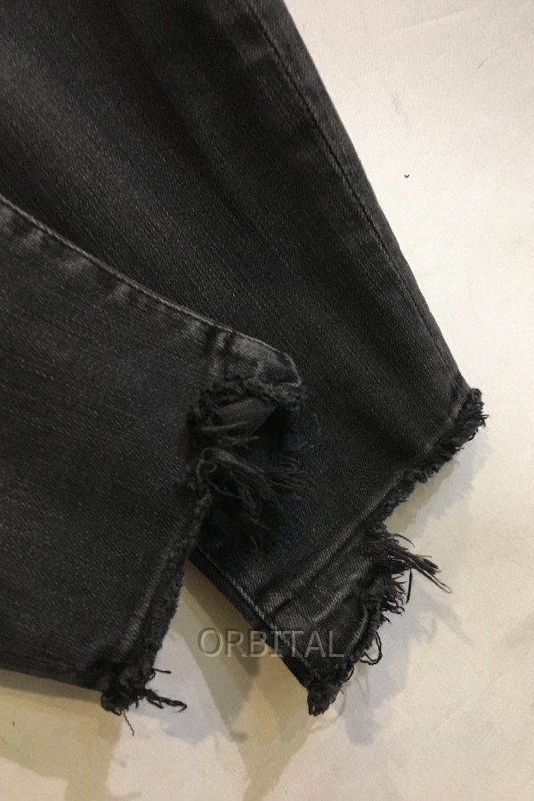 二子玉)FRAME DENIM フレームデニム スキニージーンズクロップド カットオフ パンツ ストレッチ ブラックジーンズ レディース W25_画像5