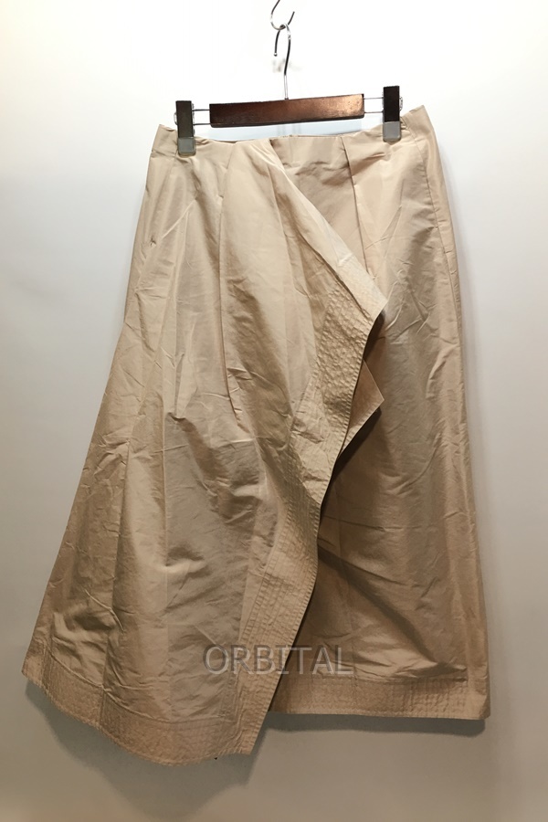 経堂) Drawer ドゥロワー SPING フロントフリル スカート 定価13万円位 サイズ36 ベージュ