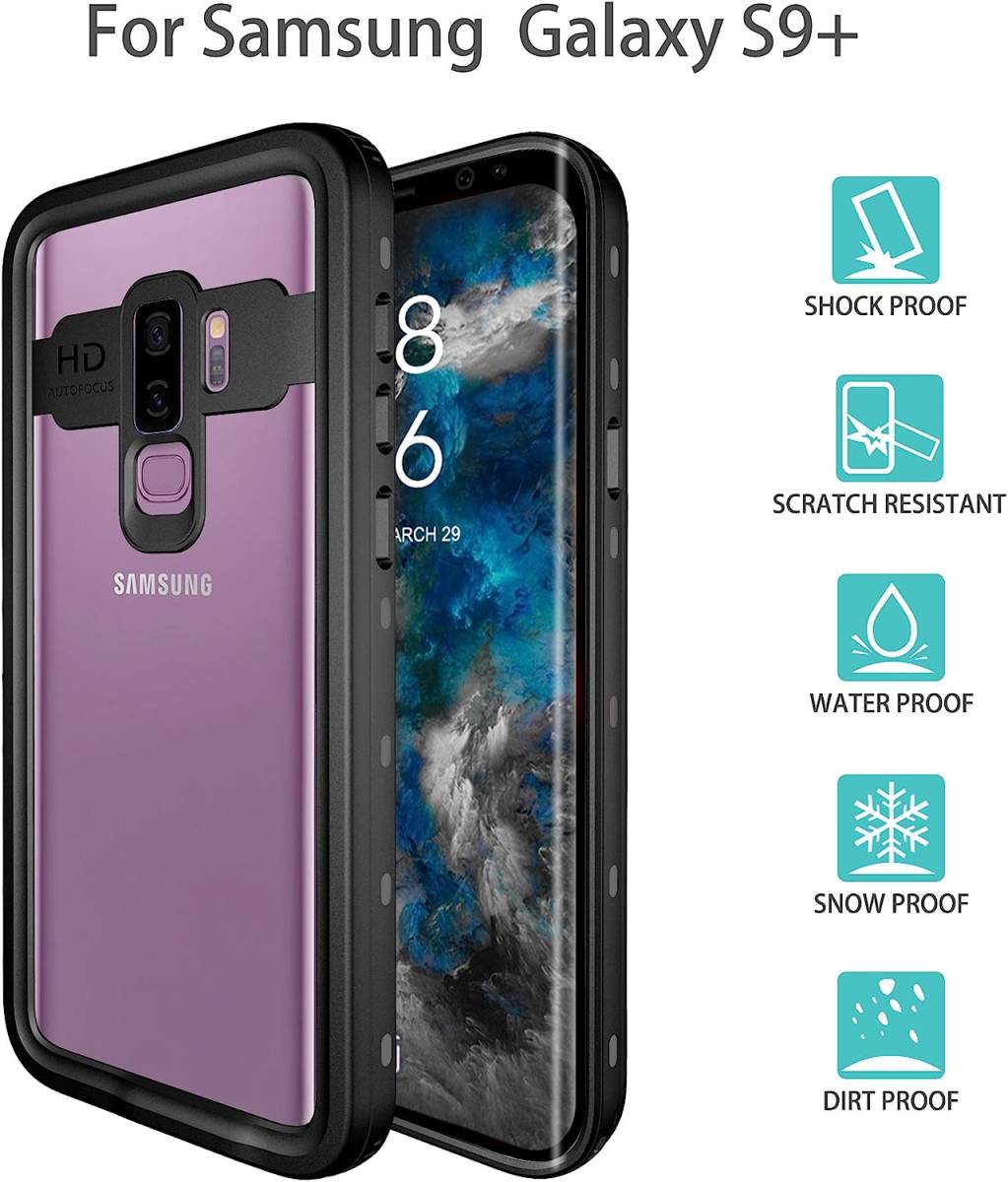  Galaxy S9 Plus 防水ケース指紋認証対応 防水 防雪 防塵 耐震 IP68防水規格 SC-03K SCV39 ギャラクシーs9プラスストラップホール付き_画像1