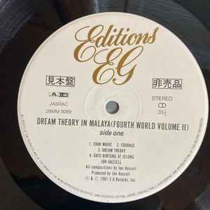 Jon Hassell Dream Theory In Malaya / Fourth World Volume 2 民族音楽×電子音楽のマスターピース...1981年第4世界シリーズ第2章！の画像2