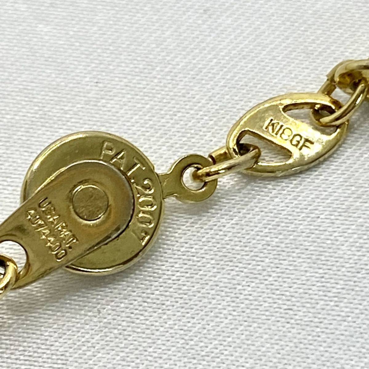 K18GF USA PAT 刻印有 ロング チェーン ネックレス ゴールド 約 K18GF USA PAT 刻印有 ロング チェーン ネックレス ゴールド 約
