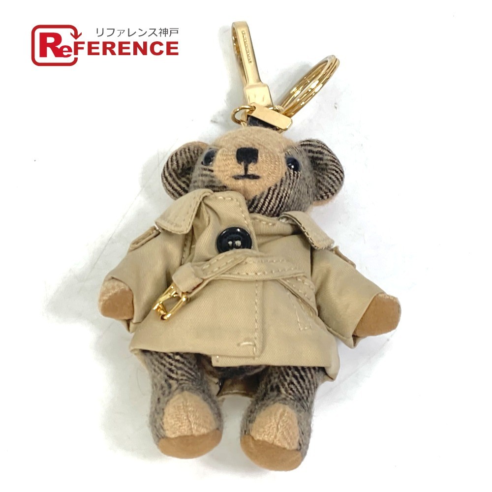 BURBERRY Burberry плюшевый мишка Bear животное проверка Thomas Bear тренчкот брелок для ключа сумка очарование [ б/у ]