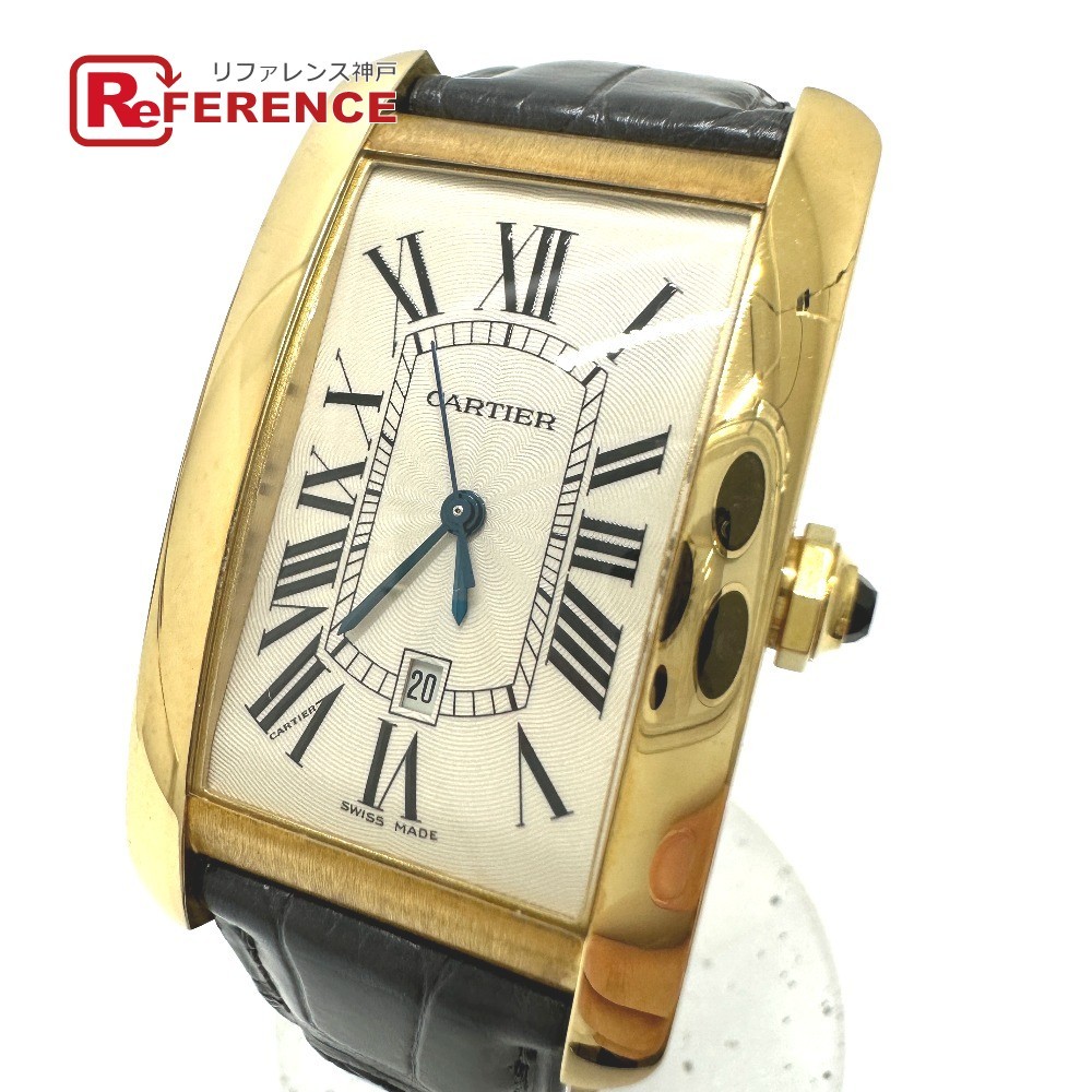 CARTIER Cartier W2603156 Tank American LM self-winding watch Date wristwatch K18 Gold men's [ used ]