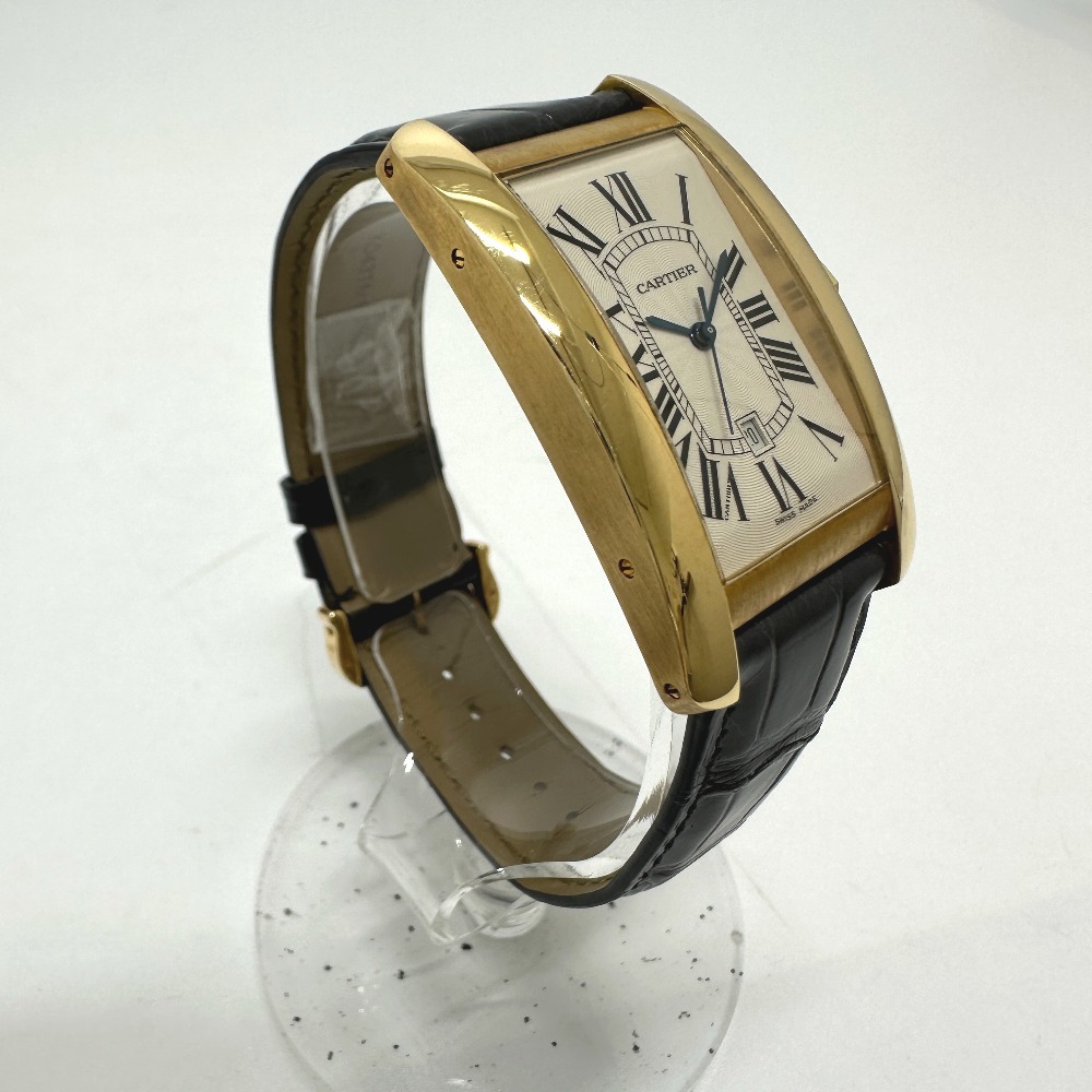 CARTIER カルティエ W2603156 タンクアメリカン LM 自動巻き デイト 腕時計 K18 ゴールド メンズ【中古】