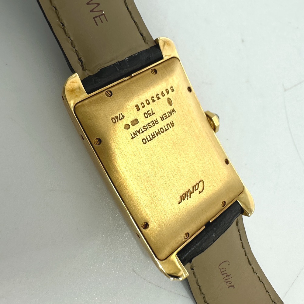 CARTIER カルティエ W2603156 タンクアメリカン LM 自動巻き デイト 腕時計 K18 ゴールド メンズ【中古】