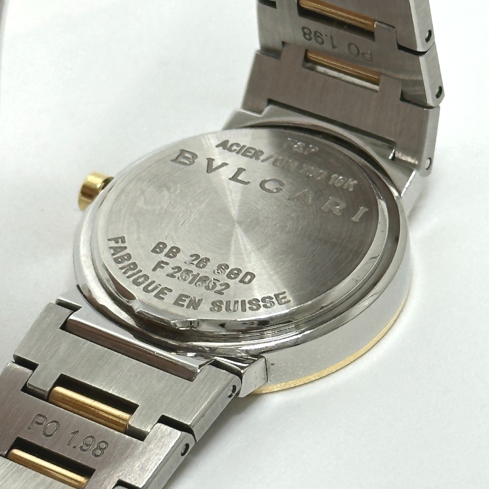 BVLGARI ブルガリ BB26SGD ブルガリブルガリ デイト クォーツ 腕時計 SS/YG シルバー/ゴールド レディース【中古】_画像6