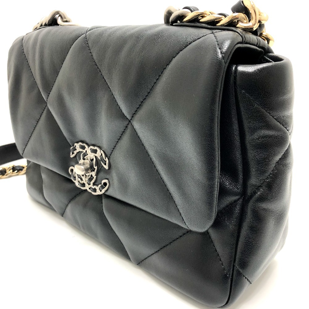 CHANEL シャネル AS1160 ディズヌフ マトラッセ CHANEL19 2WAY ショルダーバッグ ラムスキン ブラック レディース【中古】未使用_画像8