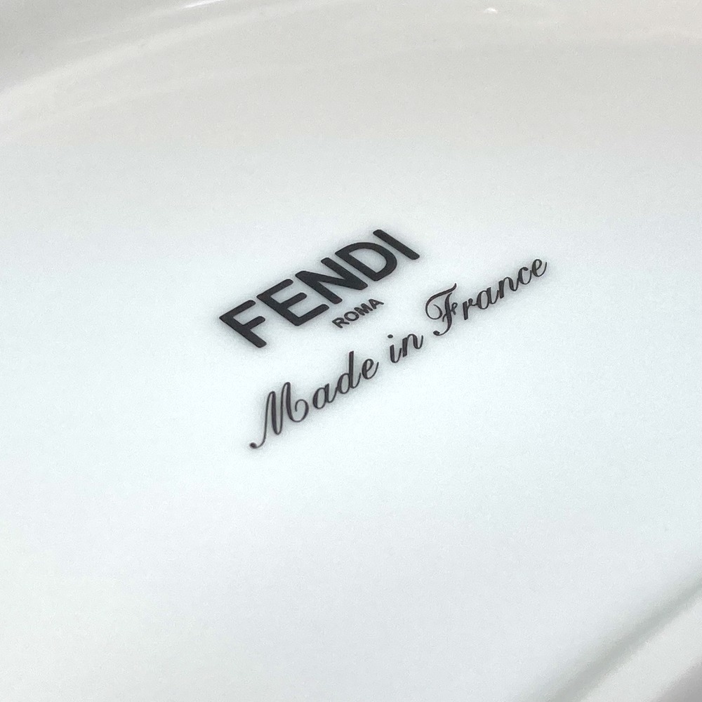 FENDI フェンディ 7AC048 ホワイト磁器 食器 インテリア オーロック クレセントプレート アペリティフプレート お皿【中古】未使用_画像5