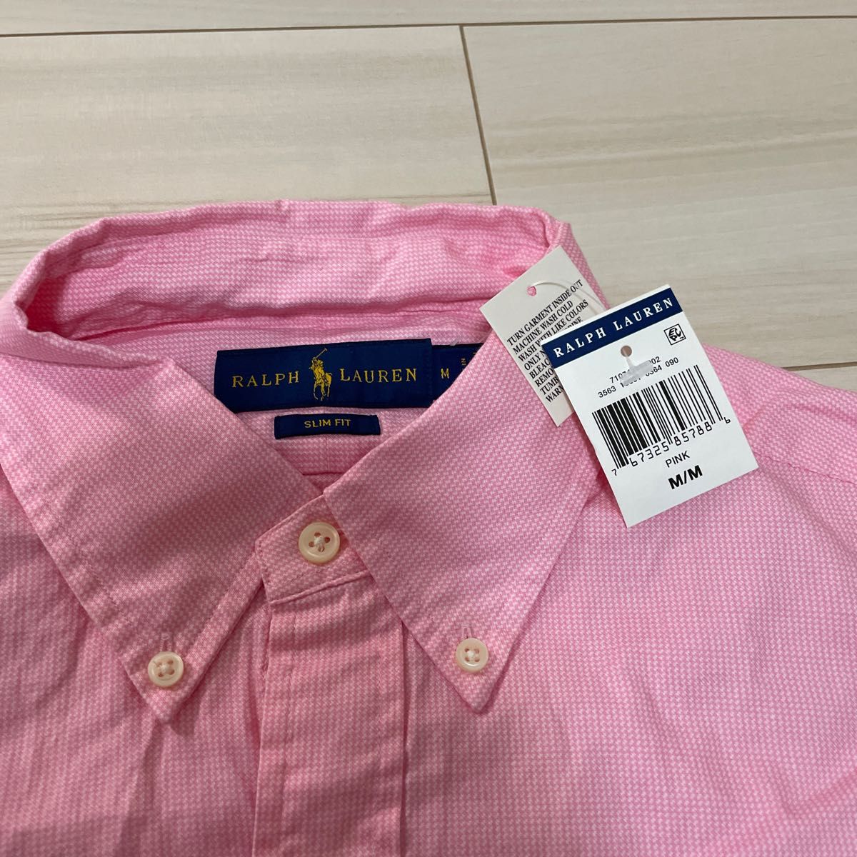 【新品】メンズ　ラルフローレン  スリムフィット　シャツ　Mサイズ　ピンク