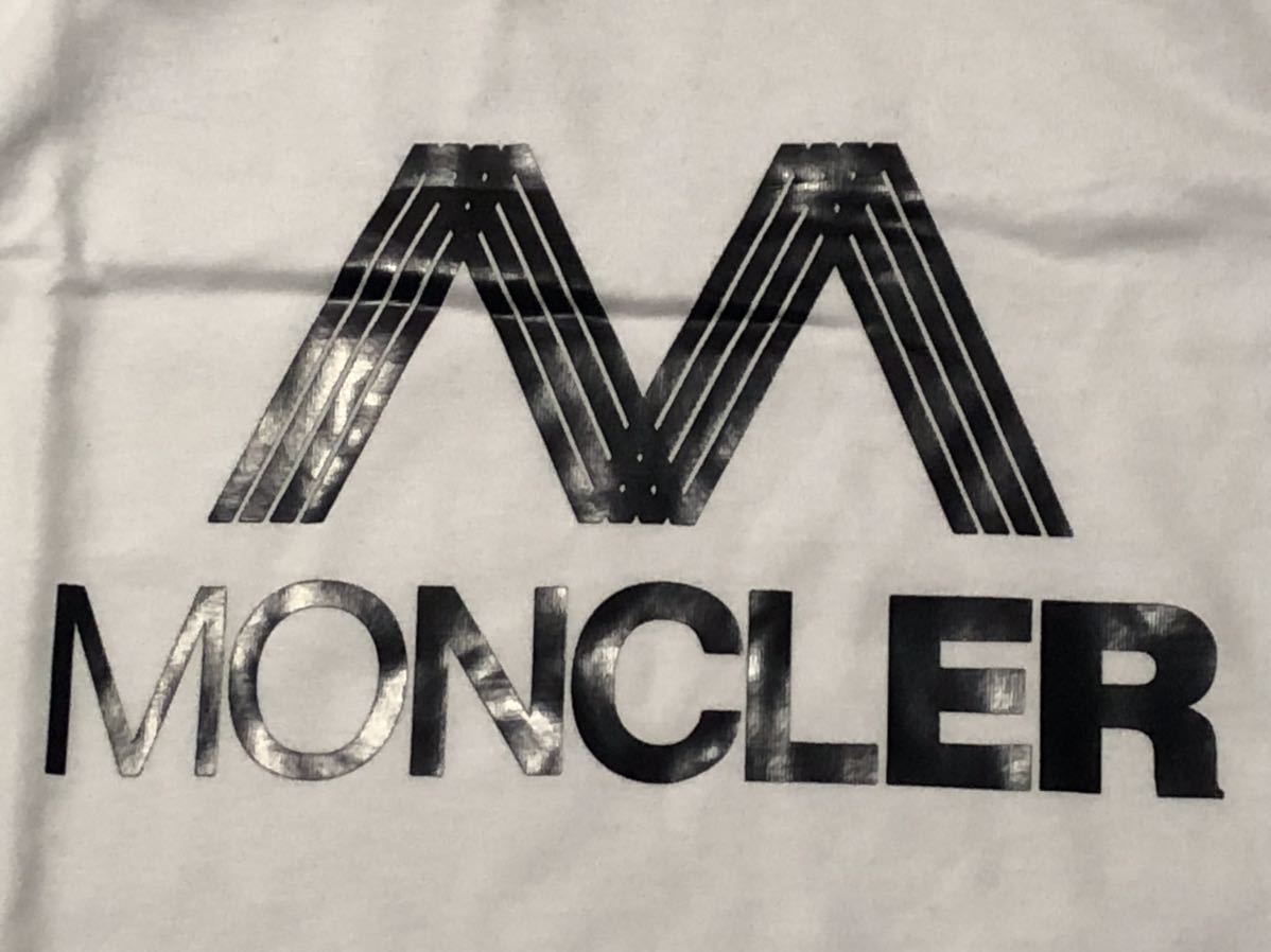 未使用 MONCLER SS TSHIRT モンクレール Tシャツ XLサイズ シャツ XL 正規品 送料無料 ワッペン ホワイト × トリコロール カラー_画像4