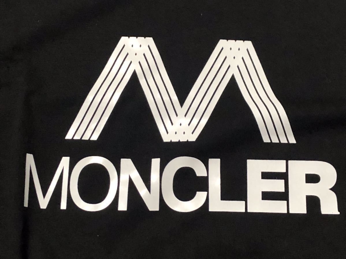 未使用 MONCLER SS TSHIRT モンクレール Tシャツ Mサイズ シャツ M 正規品 送料無料 ワッペン ブラック × トリコロール カラー シャツ_画像3