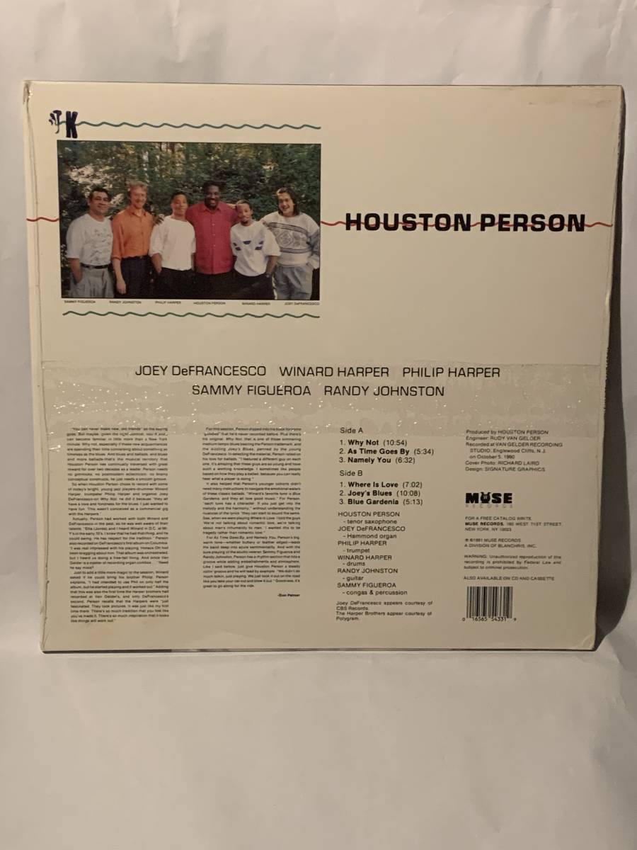 90年代　米　MUSE オリジナル　Houston Person Why Not!、MR 5433 シュリンク残り_画像2