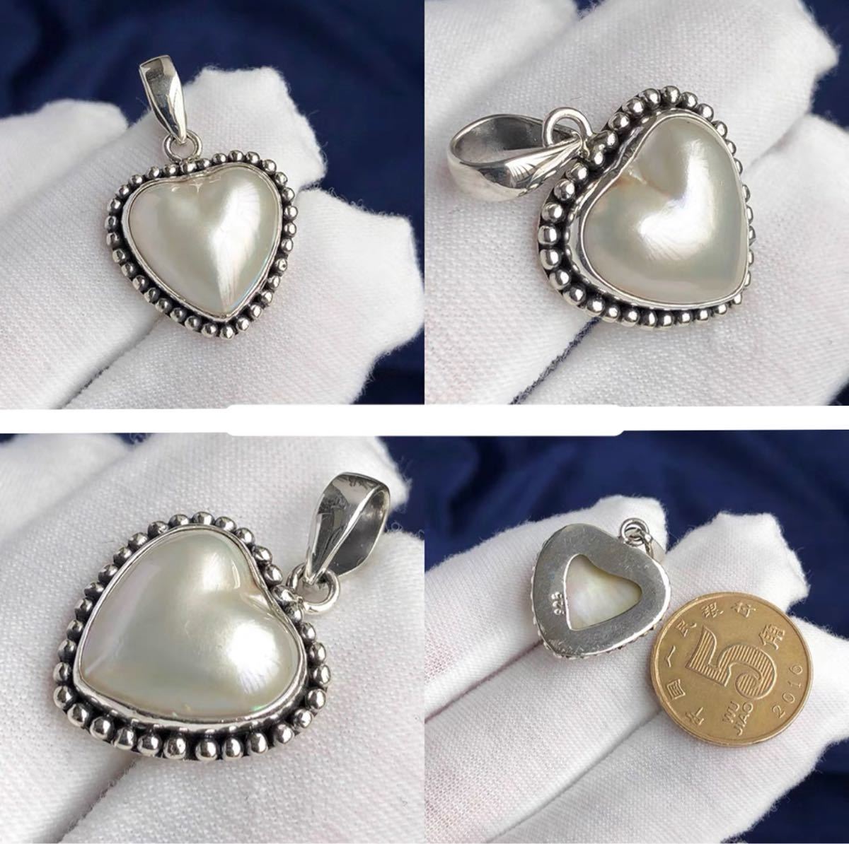 AP69ps.@ pearl mabe pearl white series Heart pendant 