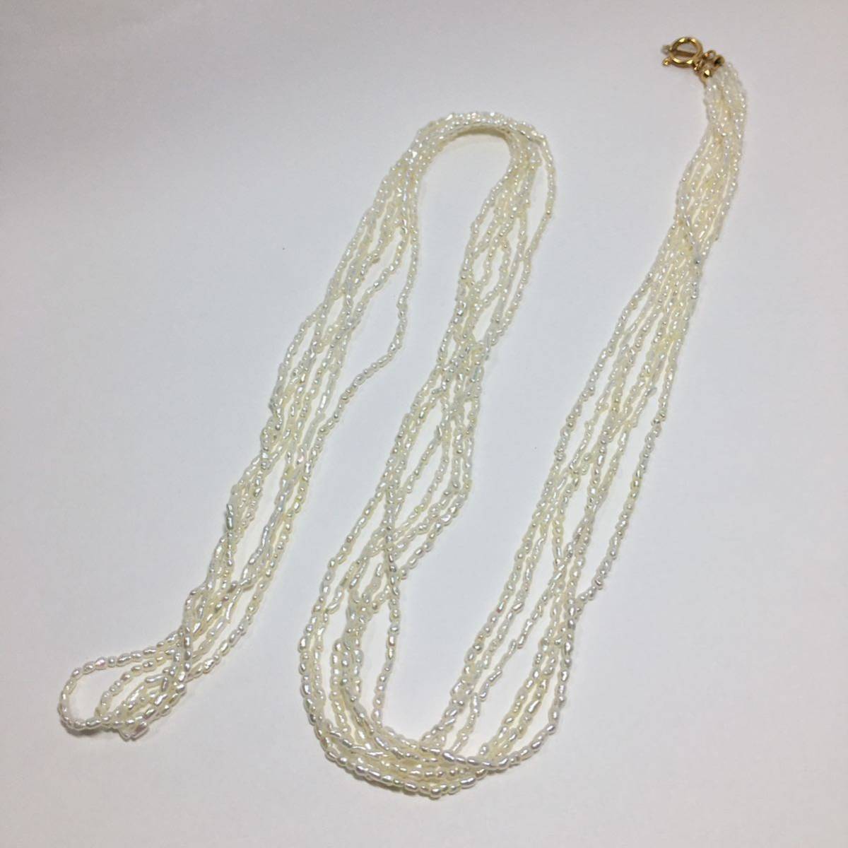 在庫一掃】 AN33 K18 本真珠 アコヤ砂 ケシパール 3連 ネックレス