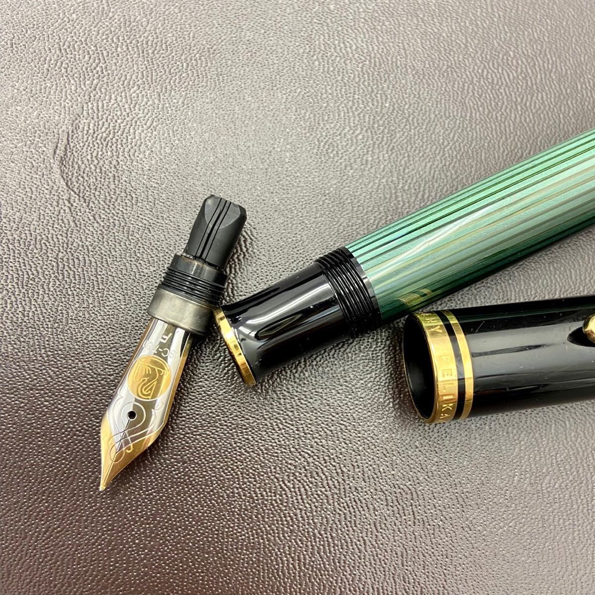 【Pelikan】ペリカン 万年筆 スーベレーン M800 グリーンストライプ　18C-750 Ｆ