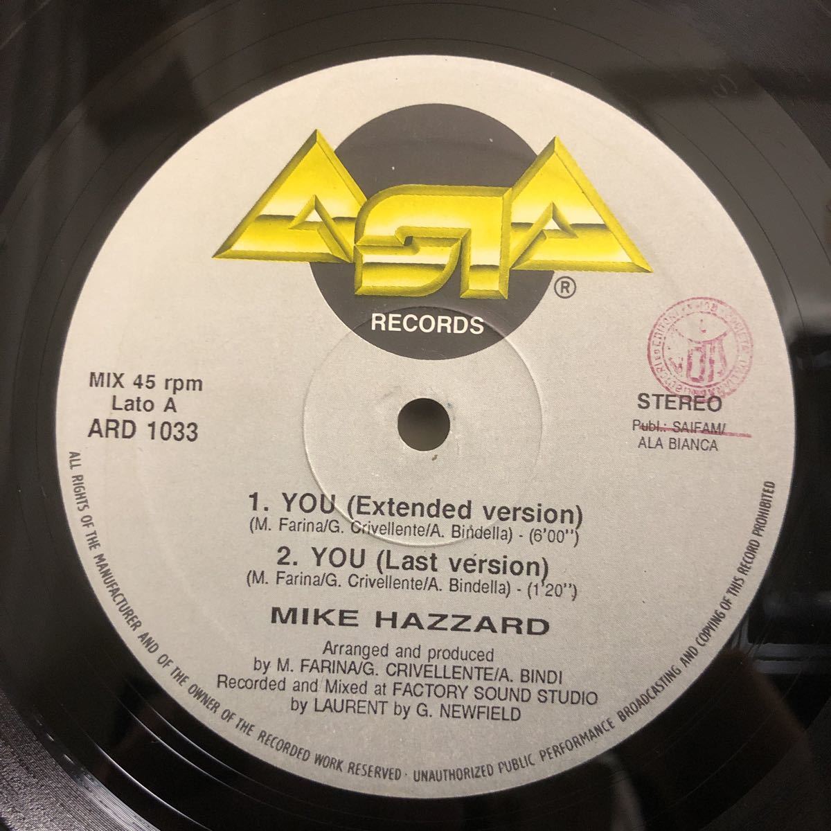 Mike Hazzard / You 【12inch】_画像3