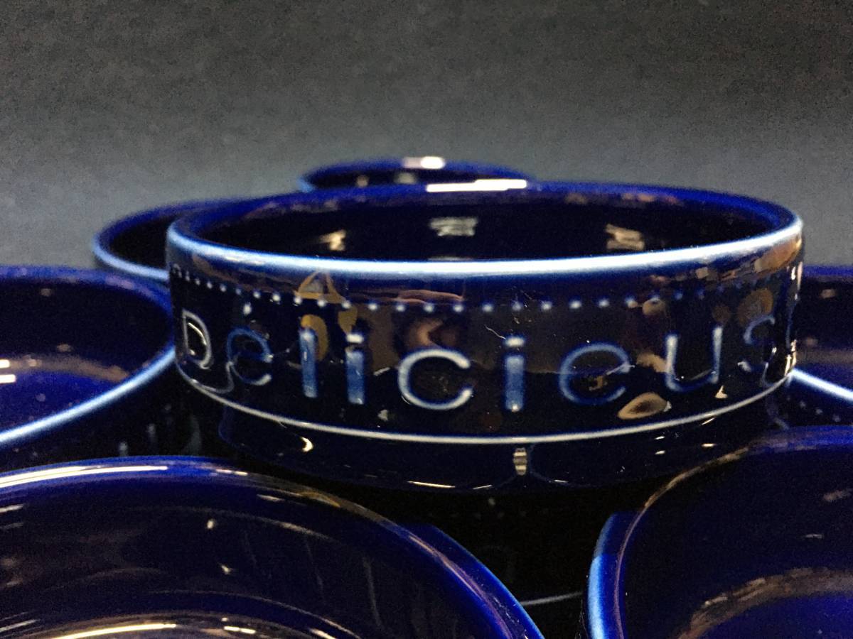 10個 新品 エンボスフラワー ファッションボール 小鉢 向付 中皿 丸形 取り皿 ベロ藍 瑠璃色 藍色 ブルー 青色 陶器 食器 食洗器 レンジ 可_画像10