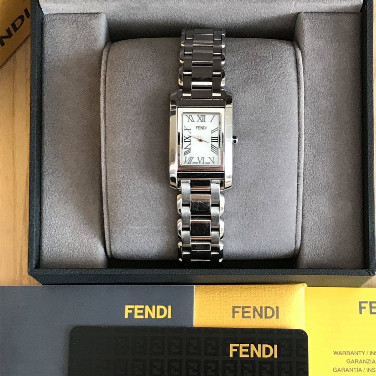 箱付き】FENDI クアドロ 12Pダイヤ ウォッチ レディース 腕時計-