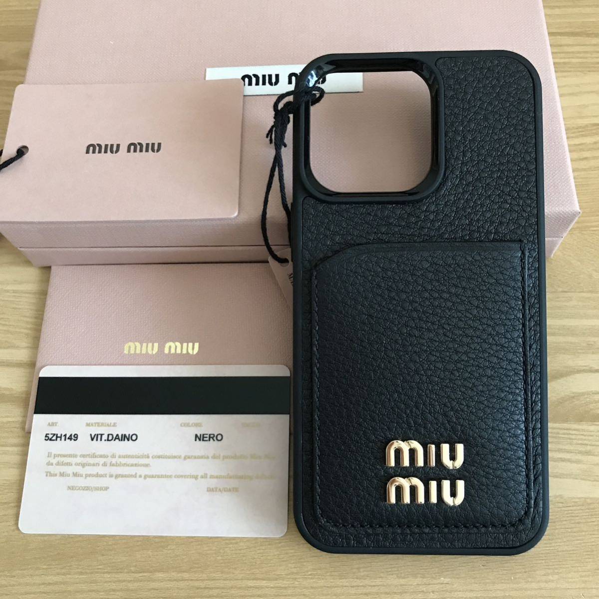 新品未使用 miumiu ミュウミュウ iPhone 13 Pro用カバー iPhoneケース