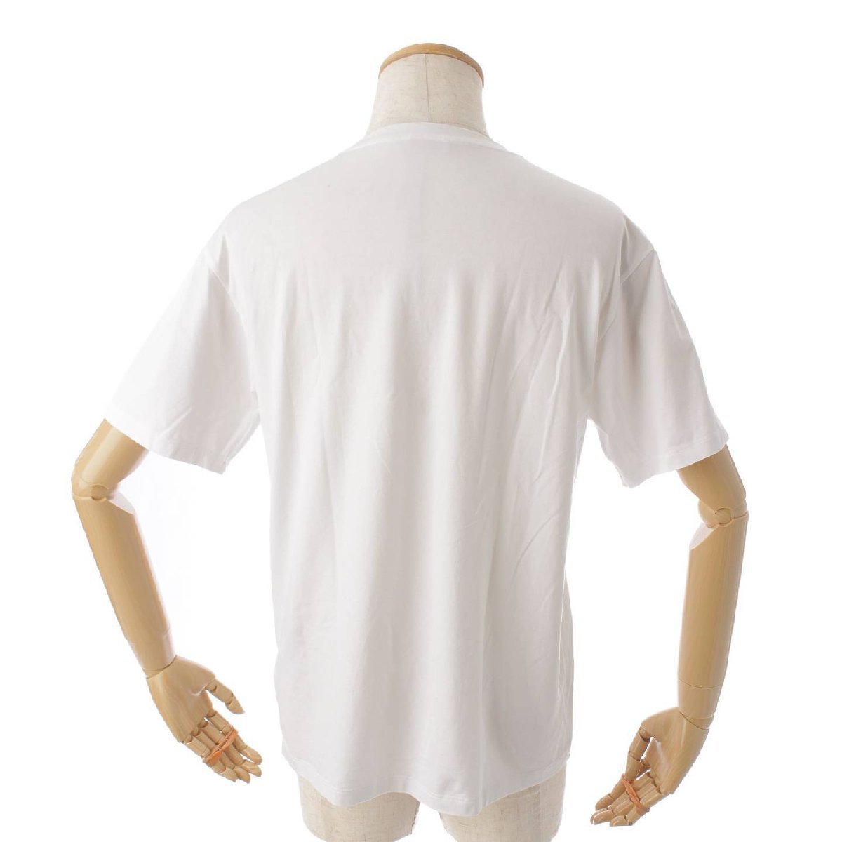 【プラダ】Prada　メンズ 22年 クールネック コットン 半袖 Tシャツ トップス UJN843 ホワイト XS 【中古】【正規品保証】182829_画像4