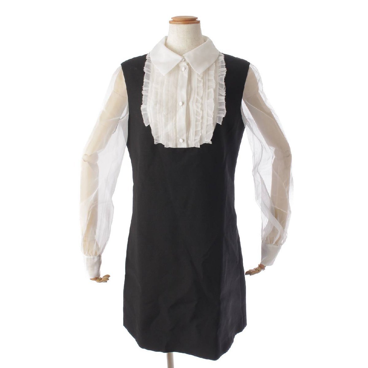 激安通販 【ヴァレンティノ】Valentino 23AW クレープクチュール 184736 40 ブラック×ホワイト 2B3VA1651CF ワンピース ミニドレス 指輪 激安通販 【ヴァレンティノ】Valentino 23AW クレープクチュール 184736 40 ブラック×ホワイト 2B3VA1651CF ワンピース ミニドレス 指輪