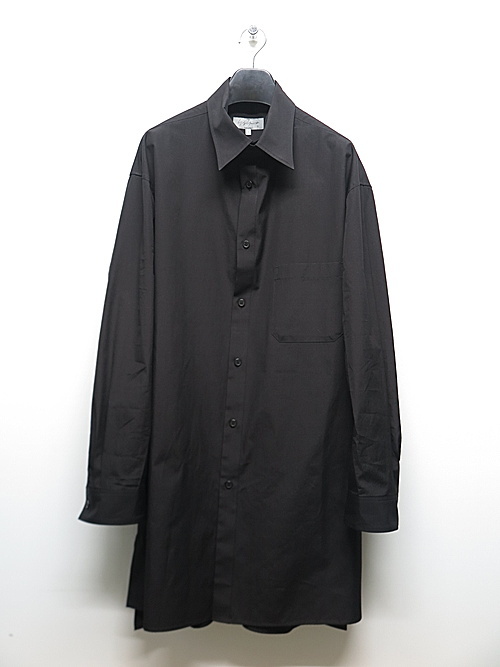 SALE30%OFF/Yohji Yamamoto・ヨウジヤマモト／１００／２ブロード Ｏ－左上衿２重衿シャツ／ブラック・3_画像1