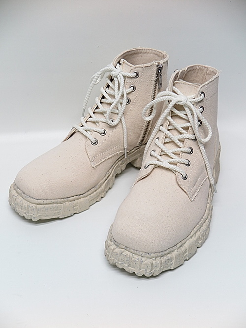 名入れ無料】 MIHARA Maison YASUHIRO・メゾン Boots/WHT・40 Canvas