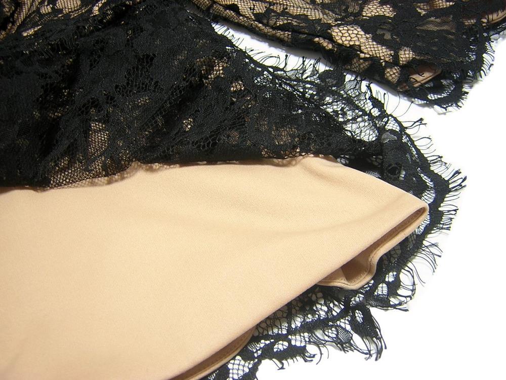  beautiful goods TADASHI SHOJItadasi* show ji lace bra light tops beige × black 