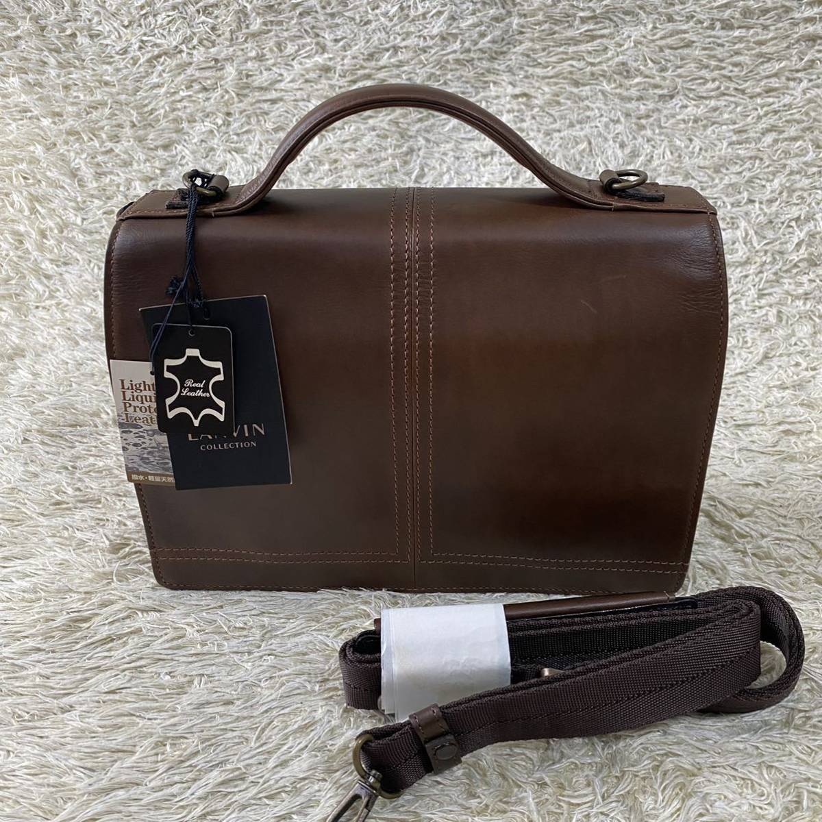 豪華 新品未使用品◎ ブラウン系 日本製 ビジネスバッグ レザー 牛革 ショルダー ハンドバッグ 2WAY COLLECTION LANVIN コレクション ランバン ハンドバッグ 豪華 新品未使用品◎ ブラウン系 日本製 ビジネスバッグ レザー 牛革 ショルダー ハンドバッグ 2WAY COLLECTION LANVIN コレクション ランバン ハンドバッグ