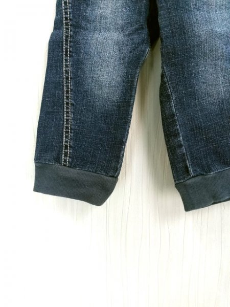 KU0014 0 бесплатная доставка б/у одежда baby Denim брюки-джоггеры размер 80cm темно-синий для мужчин и женщин woshu обработка талия резина ребра стрейч 