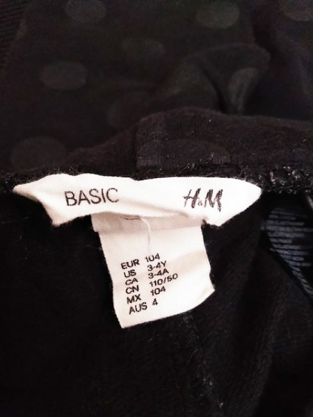 KU1163 0 бесплатная доставка б/у одежда H&M H and M baby леггинсы размер 100cm чёрный черный точка рисунок девочка простой casual 