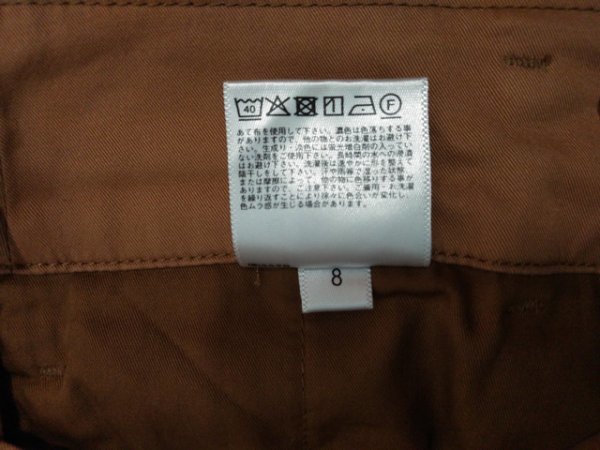 LU0424 ○送料無料 古着 UNIQLO ユニクロ レディース ワイド パンツ W64 ブラウン ゆったり チノ タック カジュアル シンプル 無地_画像9