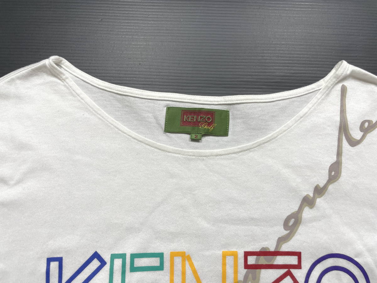 美品 ケンゾーゴルフ KENZO GOLF ビッグロゴ デカロゴ Tシャツ　　カットソー ハイクオリティー 日本製 石瀬5409_画像3