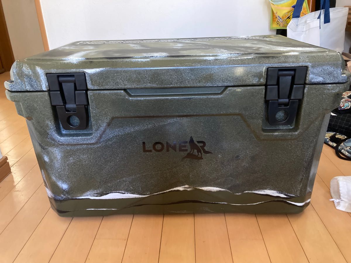 LONER】ハードクーラーボックス45QT グリーンカモ ファミキャン ソロ