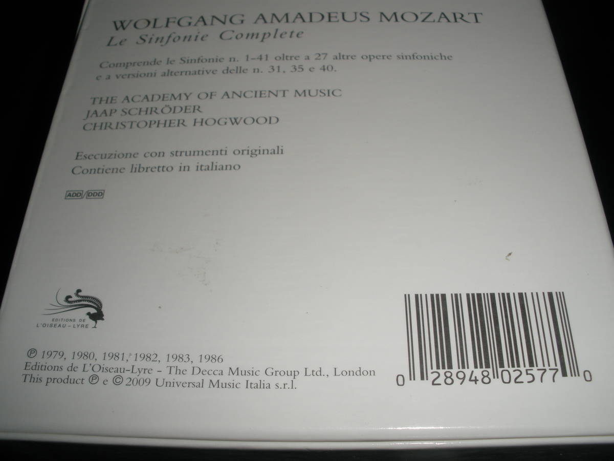 廃盤 19CD モーツァルト 交響曲 全集 ホグウッド エンシェント室内管弦楽団 オリジナルイタリア 伊 Mozart Complete Symphonies Hogwood_ホグウッド モーツァルト 交響曲 全集19CD