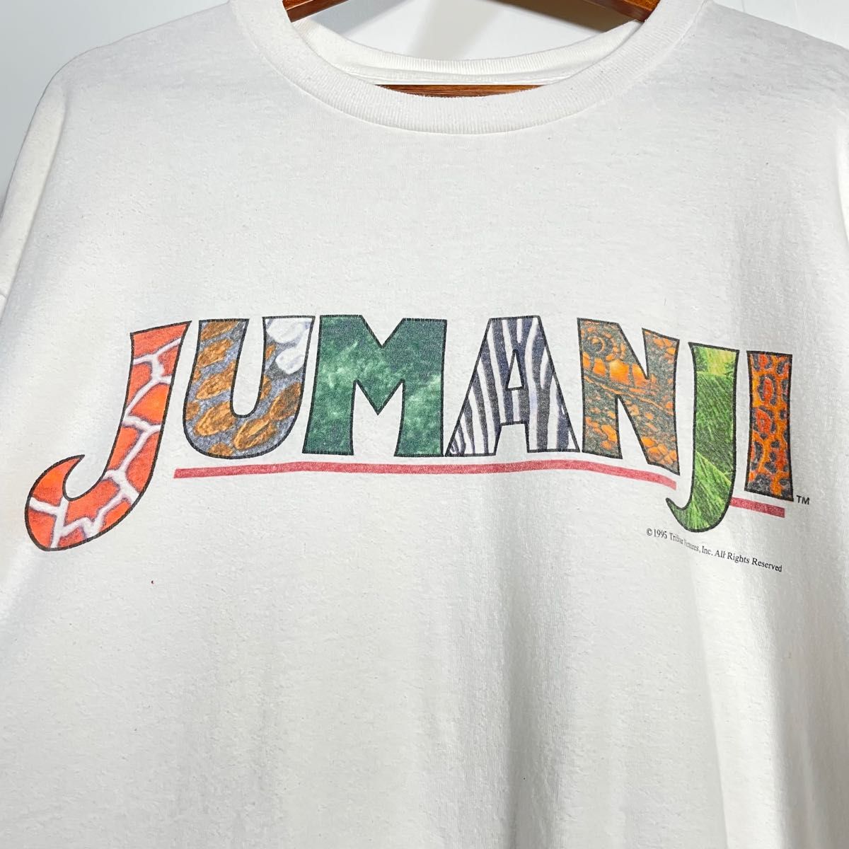 90s USA製 JUMANJI ジュマンジ 映画 ロゴ Tシャツ 当時物 希少 レア 1995 DELTA e679