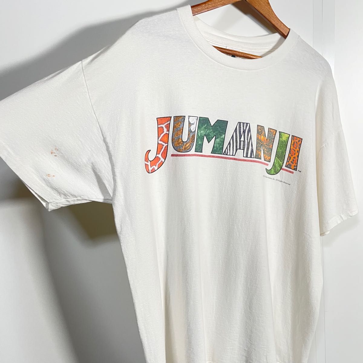 90s USA製 JUMANJI ジュマンジ 映画 ロゴ Tシャツ 当時物 希少 レア 1995 DELTA e679